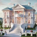 Luxurious pink mansion