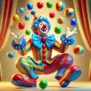 Clown juggling balls