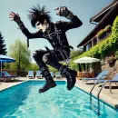 Jumping in the pool
