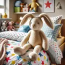 Bunny on a bed