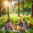 Picnic in nature with the family