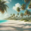 Beach with palm trees