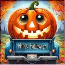 Pumpkin in  a truck 