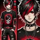 Emo Red Black