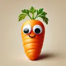Cheerful carrot with googly eyes