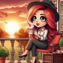 Girl drinking coffee
