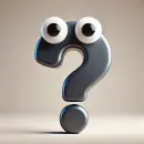 Question mark with googly eyes