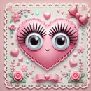 Card with heart and googly eyes