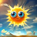 The sun with googly eyes