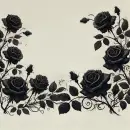 Wilted black rose border