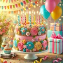 Birthday cake with candles