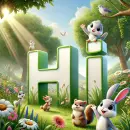 Hi in a garden with friends