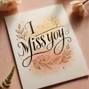 I miss you card