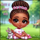 Girl and bunny 