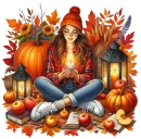 Autumn Girl with candles