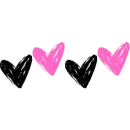 Pink and Black Heart Boarder