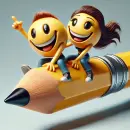 Smilies on a pencil