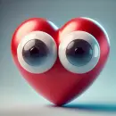 Adorable heart with googly eyes