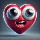 Adorable little heart with big eyes