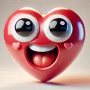 Heart with happy big googly eyes