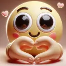 Smilie in love making heart shape