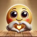 Smilie making heart shape with hands