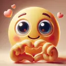 Smilie making heart shape with hands