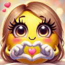 Lady smilie making a heart shape with hands