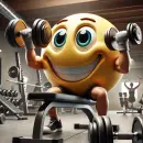 Smilie in the gym working out
