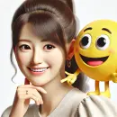 Lady with a smilie on her shoulder