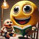 Smilie reading a book to a baby