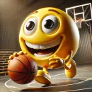 Smilie playing basketball