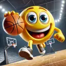 Smilie playing basketball