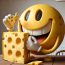 Smilie eating cheese