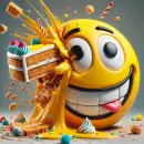 Smilie getting hit with a birthday cake