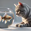 Cat with a fish