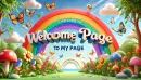 Welcome to my page banner with a rainbow