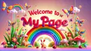 Cheerful Welcome to my page with a rainbow