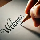 Pencil writing Welcome