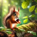 Squirrel with a nut