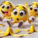 Female smilies and banana peels