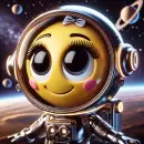 Lady smilie in space