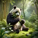 Panda bear in a forest