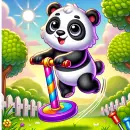 Panda on a pogo stick