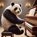 Panda playing piano