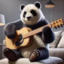 Panda playing guitar