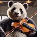 Panda playing violin