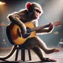 Monkey playing guitar