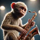 Monkey playing saxophone