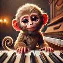 Monkey playing piano